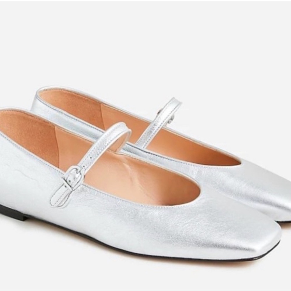 Jcrew Anya Mary Jane flats in Silver